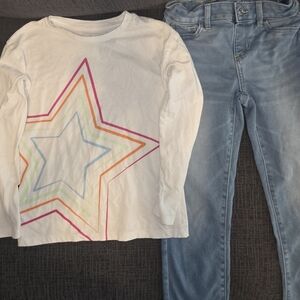 Colorful Thereabouts Star Print Long Sleeve Tee & Jumping Beans Jeggings
